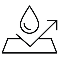 Water repellent surface icon simple flat icon vector symbol