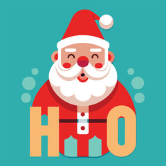 Santa Claus Saying Ho Ho Ho Vector Illustration for Christmas Holiday Season