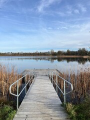 Fototapeta premium wooden bridge over the lake