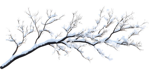 Fototapeta premium Snow-Covered Branch: Winter Nature Photography