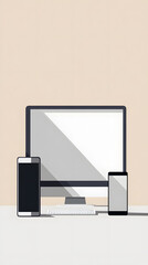 Minimalist Setup of a Desktop Computer with Two Smartphones