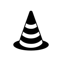traffic cone icon on white background  .svg