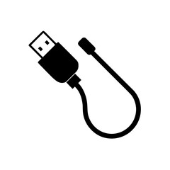 usb cable icon on white background  .svg