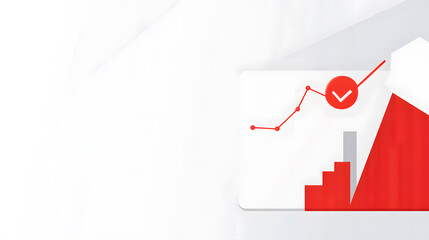 Graphical Representation of Growth with Red Elements and Checkmark