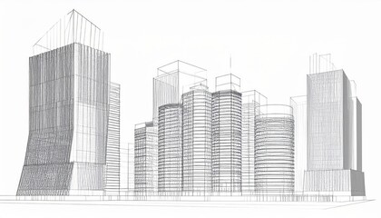 Abstract Architecture of modern and classical buildings