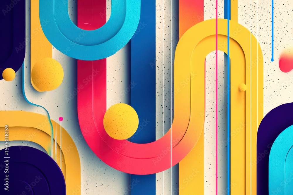 Poster a colorful abstract painting with a lot of different shapes and colors