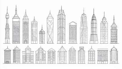 Fototapeta premium Abstract Architecture of modern and classical buildings