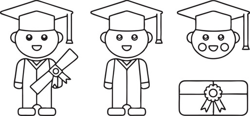 Graduation Student Holding Diploma Flat Vector for Education and Celebration