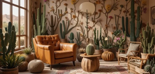  Arid Allure Warm tones and resilient plants bring the beauty of the desert indoors.