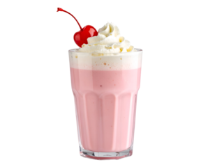 Milkshake with whipped cream and cherry on top