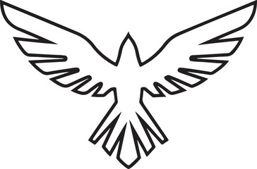 Flying Falcon Silhouette Vector Ideal for Speed Predator and National Themes