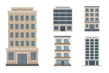 Vector City Buildings Set – Minimal Flat Architecture Icons