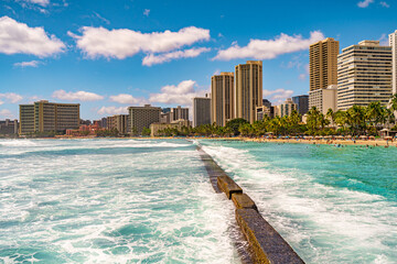 Obraz premium View of Waikiki Beach, Honolulu