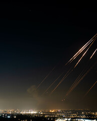 Iranian rockets falling on Israel