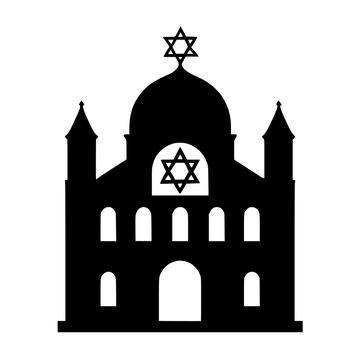 black synagogue building with star of david clip art preview