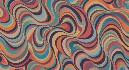 Obraz premium Vibrant Abstract Waves in Colorful Swirl Composition 