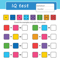 Worksheet for kids to learn numbers from 1 to 10. Counting game. I learn to count. Vector illustration