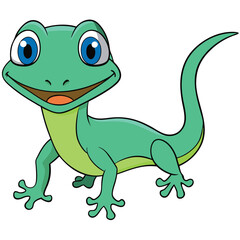 Naklejka premium Monitor Lizard white background