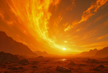 sunset in the desert