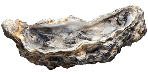Aged oyster shell, intricate patterns