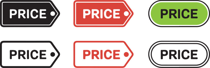Price tag icons set isolated on transparent background