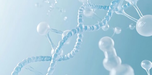 Abstract DNA Molecule &ndash; Medical Research and Bioinformatics, Digital DNA Strand &ndash; Science, Technology, and Genomics Theme, Blue Glowing DNA Helix &ndash; Lab Science and Molecular Biology





