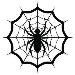 Fototapeta premium Digital Illustration of Four Spiderwebs Intricate Designs with Black Red Green and Blue