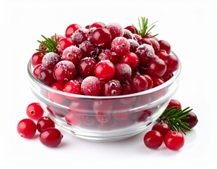 Bowl of Frosted Cranberries