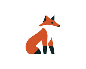 Fototapeta premium Fox logo icon with sharp colorful details