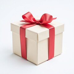 Obraz premium Elegant Gift Box with Red Ribbon