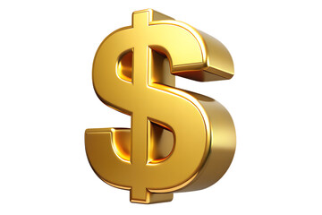 Obraz premium Shiny Gold 3 D Rendered Dollar Sign Currency Symbol