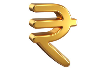 Obraz premium Shiny Gold 3 D Rendered Indian Rupee Symbol currency symbol