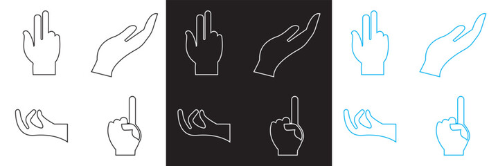 Fototapeta premium Hand variation icon. Vector for websites, mobile interfaces, presentations, banner, visual branding etc. Vector illustration. isolated on white and black background. EPS 10