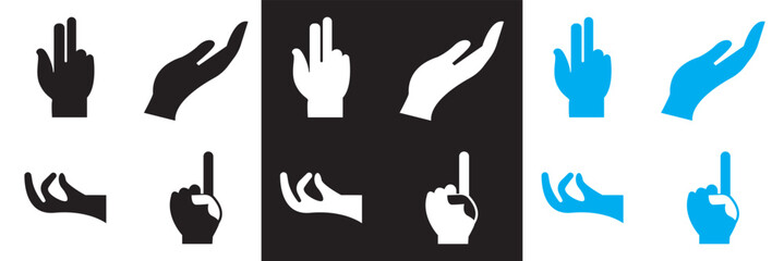 Hand variation icon. Vector for websites, mobile interfaces, presentations, banner, visual branding etc. Vector illustration. isolated on white and black background. EPS 10