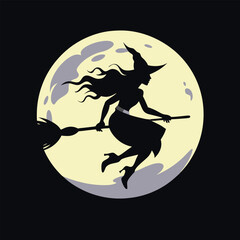 Cute Cartoon Red Headed Witch Illustration for Halloween or Fantasy Designs