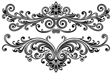 Sophisticated Vintage Divider Featuring Classic Swirls