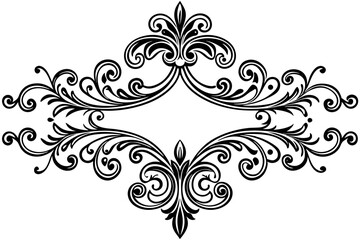 Hand Drawn Vintage Divider with Baroque Inspired Swirls