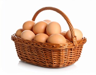 Basket of Fresh Brown Eggs