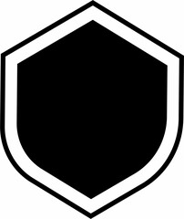 black shield with ribbon
