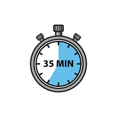 Flat Stopwatch Icons 35 Minutes