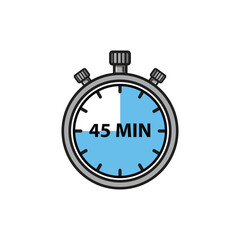 Flat Stopwatch Icons 45 Minutes