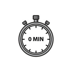 Flat Stopwatch Icons 0 Minute