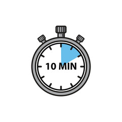 Flat Stopwatch Icons 10 Minutes