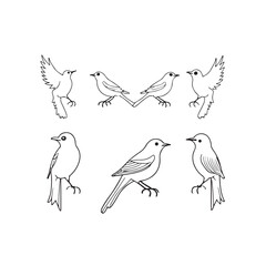 Simple Birds Silhouette Vector Pack &ndash; Perfect for Logo, Poster, and Nature Design.