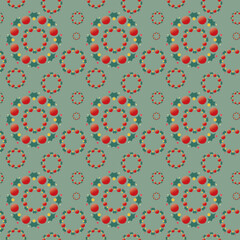 Christmas Circular Holly Leaf Decoration Pattern Background

