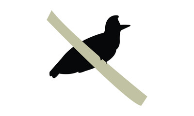 Amazonian umbrellabird bird Silhouette Design  And Vector Illustration. 
