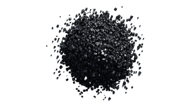 Dark, dense cluster of tiny particles