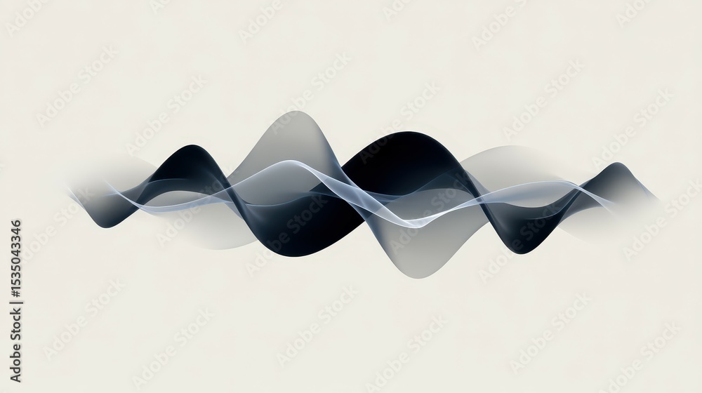 Poster abstract waves in fluid forms create a modern and tranquil visual experience.