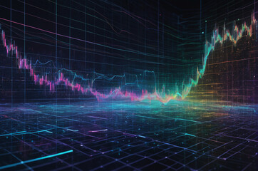 Dynamic Stock Market Chart with Rising Trend. Generative AI.
