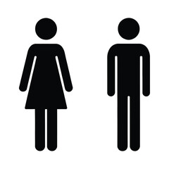 Simple Black and White Restroom Icons for Men and Women Unisex Bathroom Signage for Gender Inclusive Facilities Identification